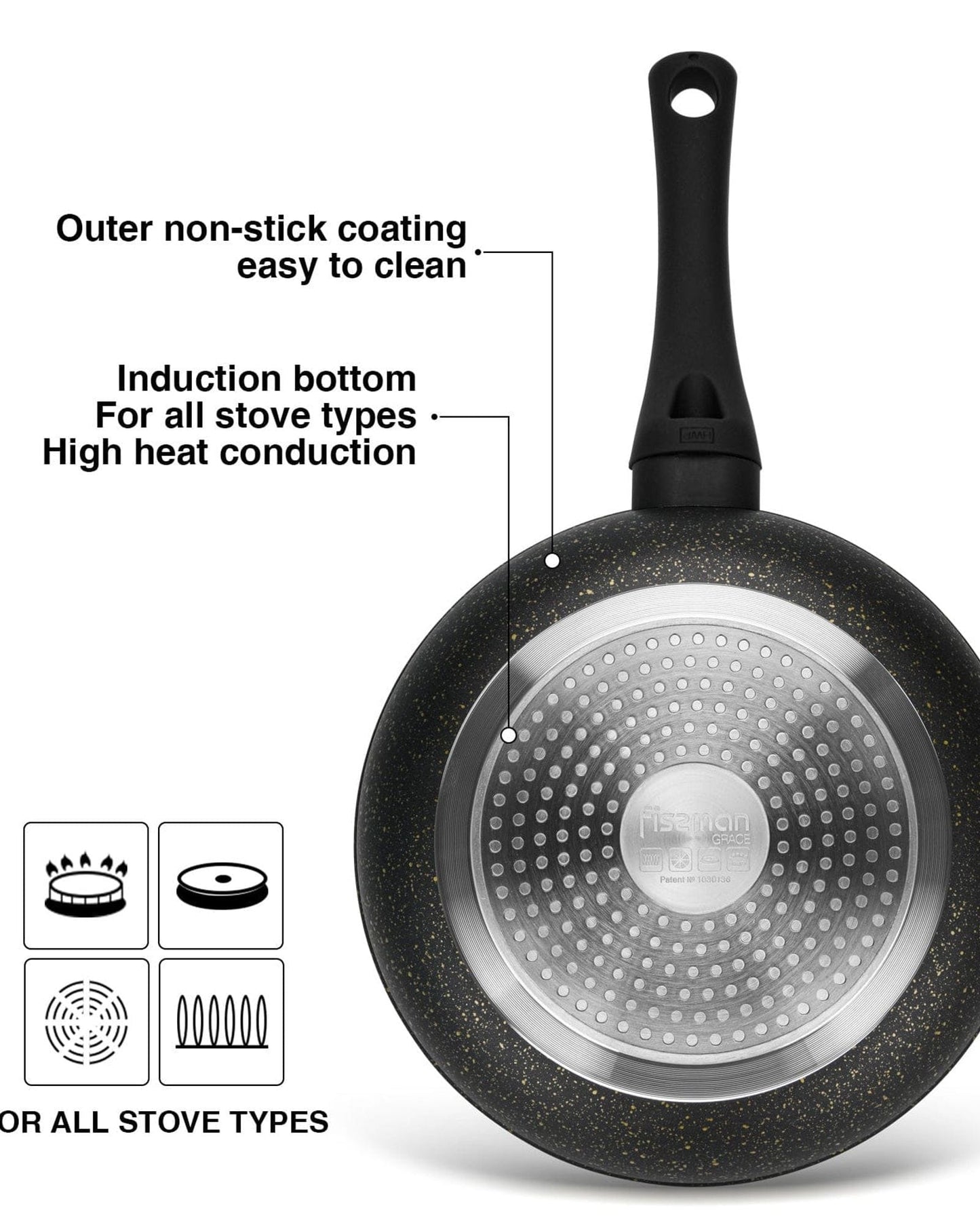 Fissman Deep Frying Pan Grace Aluminum 20cm