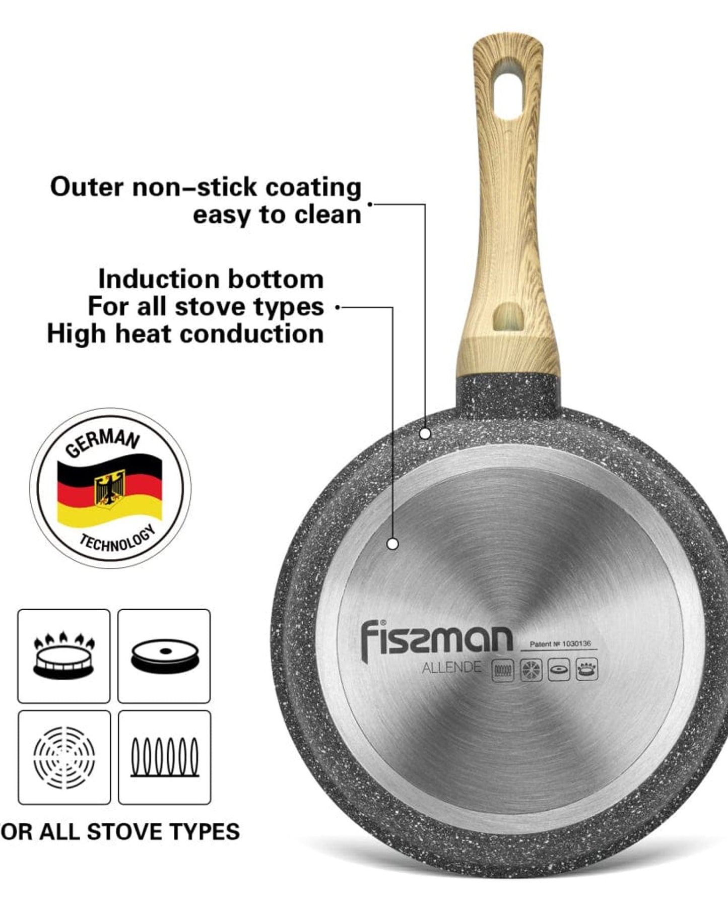 Fissman Frying Pan Allende Grey 24cm
