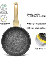 Fissman Non Stick Deep Frying Pan Black/Beige 26x5.7cm