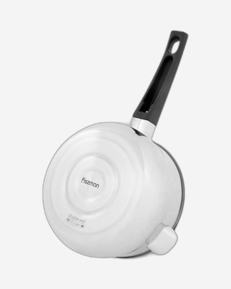 Fissman Double Wall Saucepan 16x9.5cm Silver/Black 0.95L