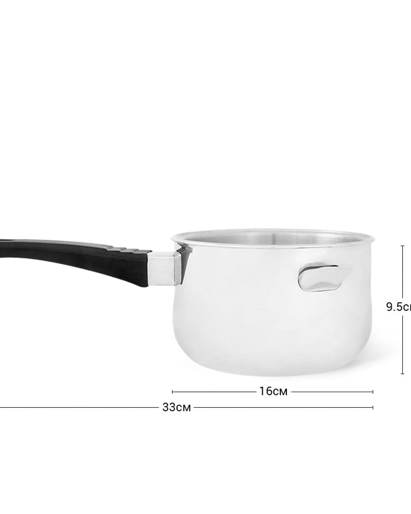 Fissman Double Wall Saucepan 16x9.5cm Silver/Black 0.95L