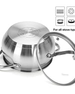 Fissman Stockpot with Glass Lid Martinez Series Satinless Steel Silver 24x13cm/5.9LTR