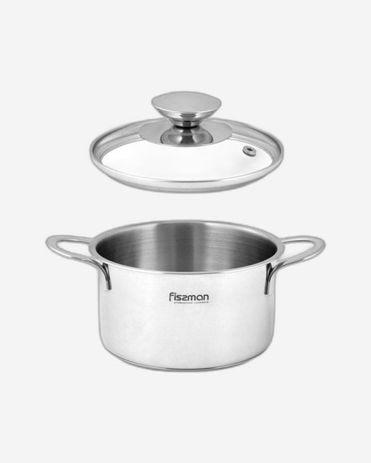 Fissman Saucepan With Lid Bambino Series Stainless Steel Silver 14?7.5cm/1.1Liters