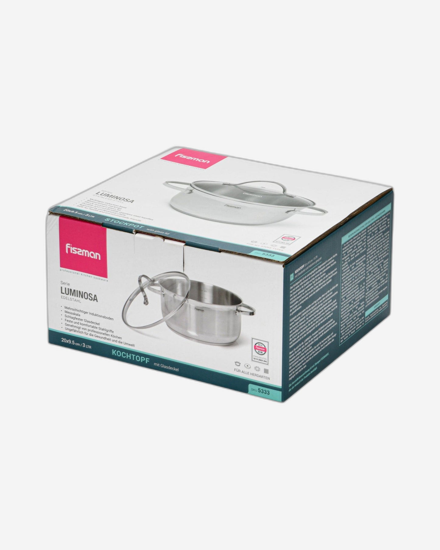 Fissman Saucepan Luminosa Silver 24cm