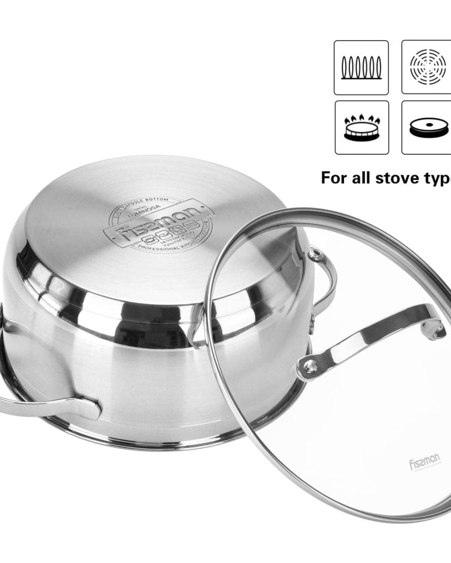Fissman Saucepan Luminosa Silver 24cm