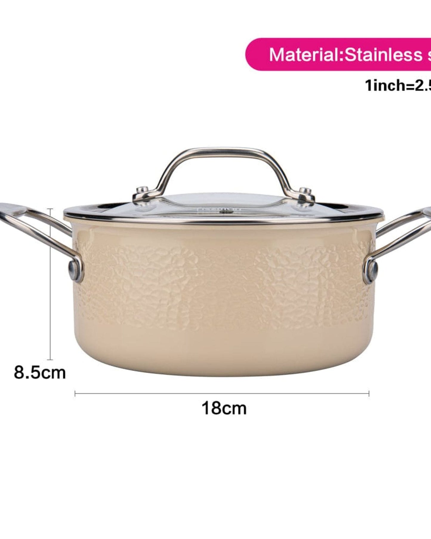 Fissman Saucepan Brigitte Beige/Silver 18cm
