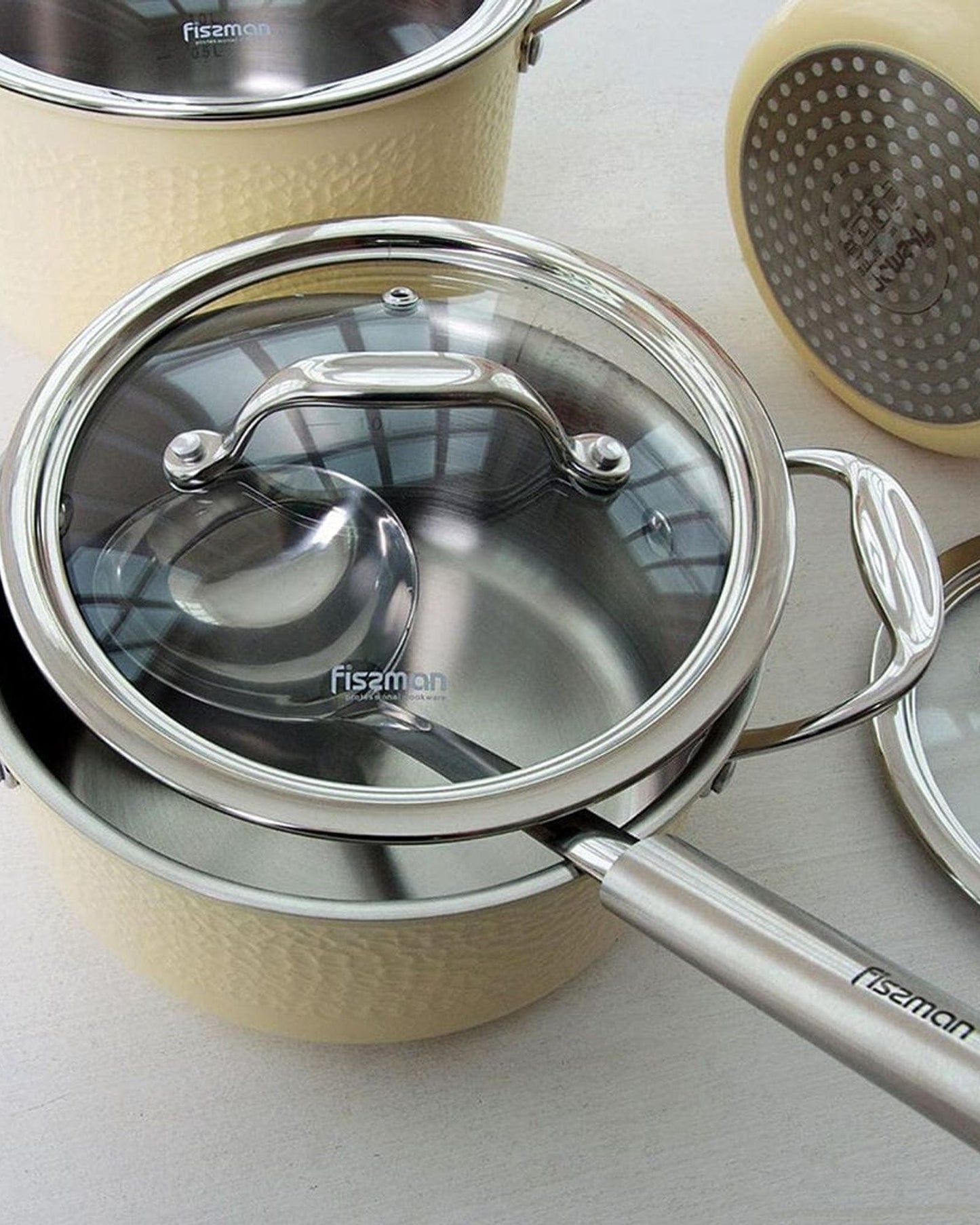 Fissman Saucepan Brigitte Beige/Silver 18cm