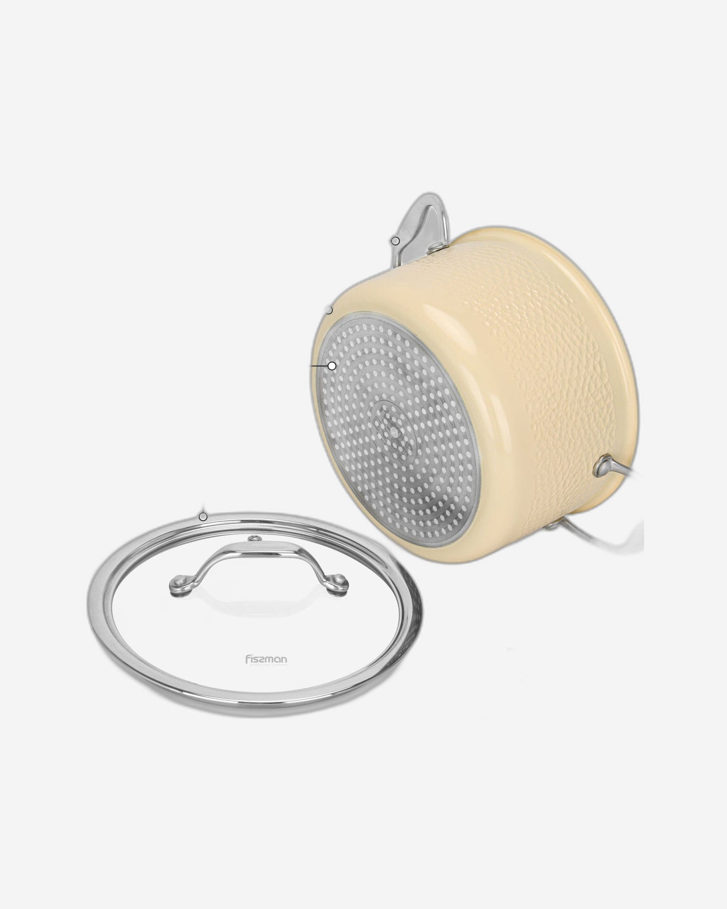 Fissman Brigitte Series Stainless Steel Sauce Pan With Glass Lid 6L Beige/Silver/Clear 24x13.5cm