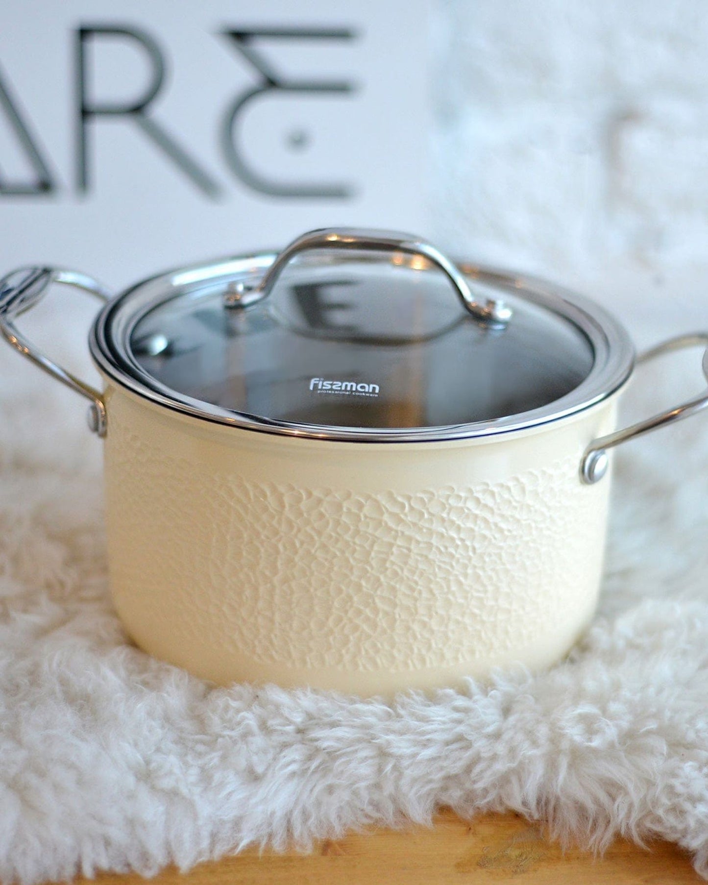 Fissman Brigitte Series Stainless Steel Sauce Pan With Glass Lid 6L Beige/Silver/Clear 24x13.5cm