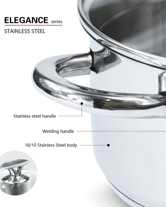 Fissman Stainless Steel Casserole With Lid Silver 18cm