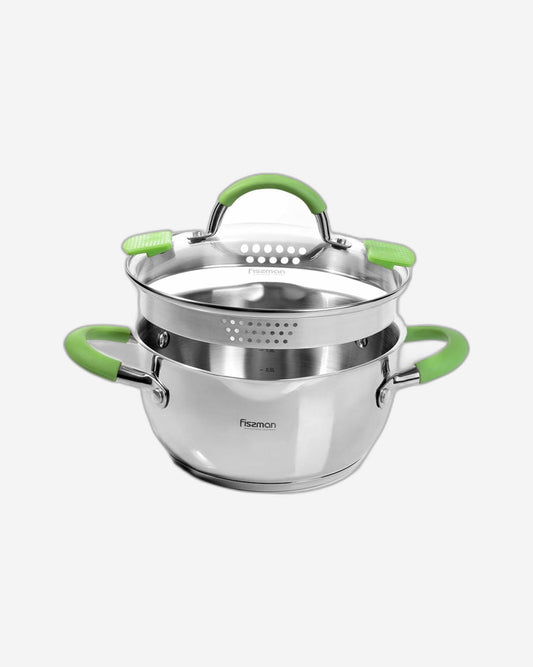 Fissman Charlotte Casserole With Glass Lid Multicolour 24x12.5cm