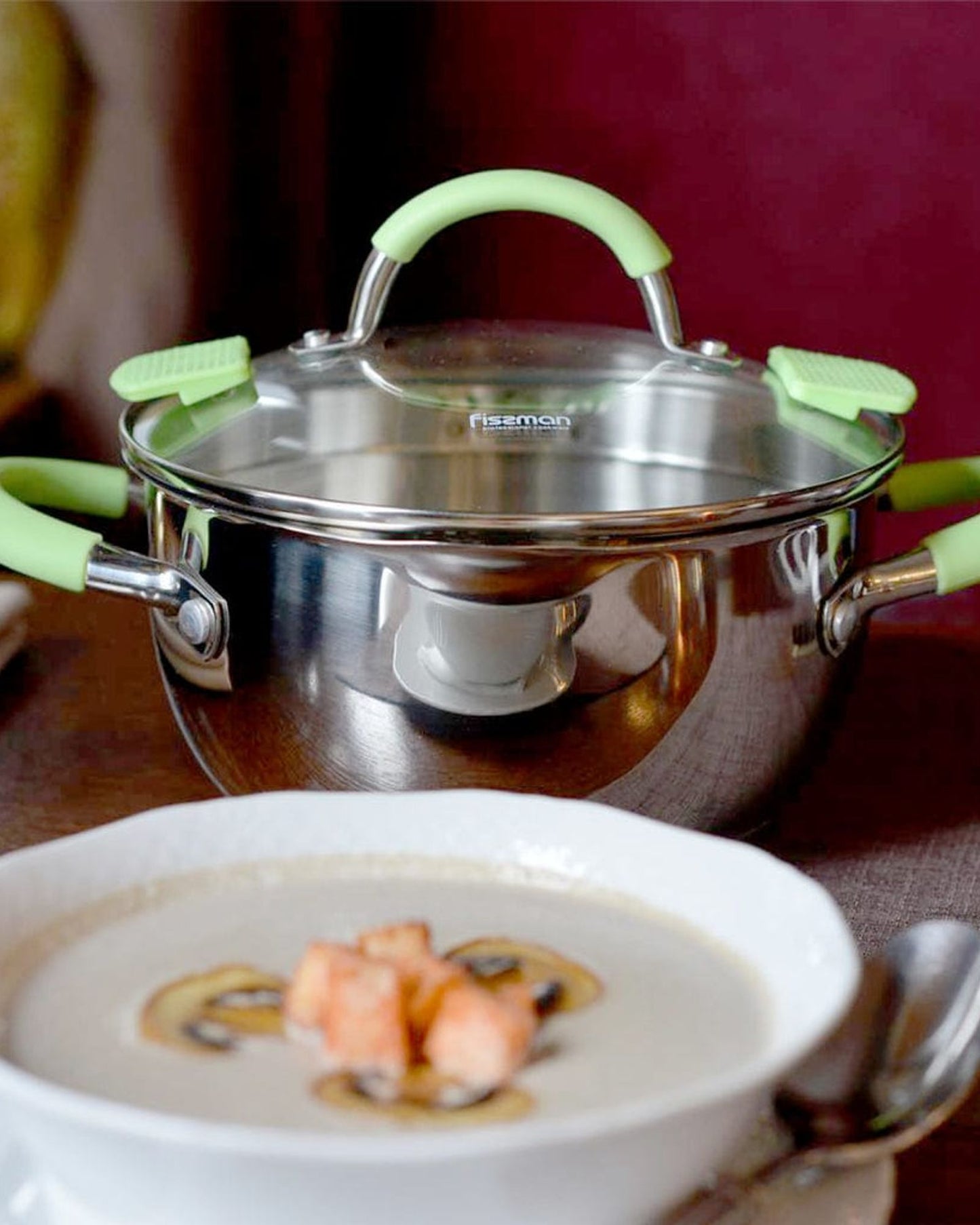 Fissman Charlotte Casserole With Glass Lid Multicolour 24x12.5cm