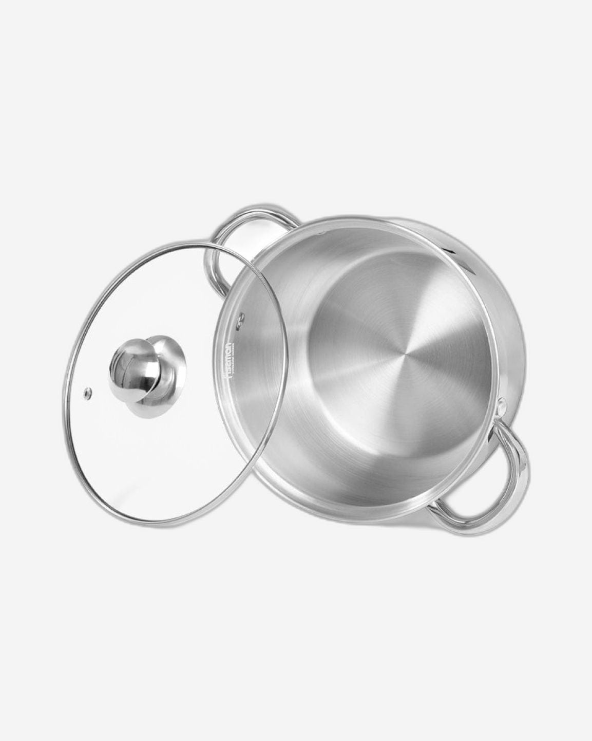 Fissman Stockpot With Glass Lid Prime Series Stainless Steel And Induction Bottom Silver 18x10.5cm/2.7LTR