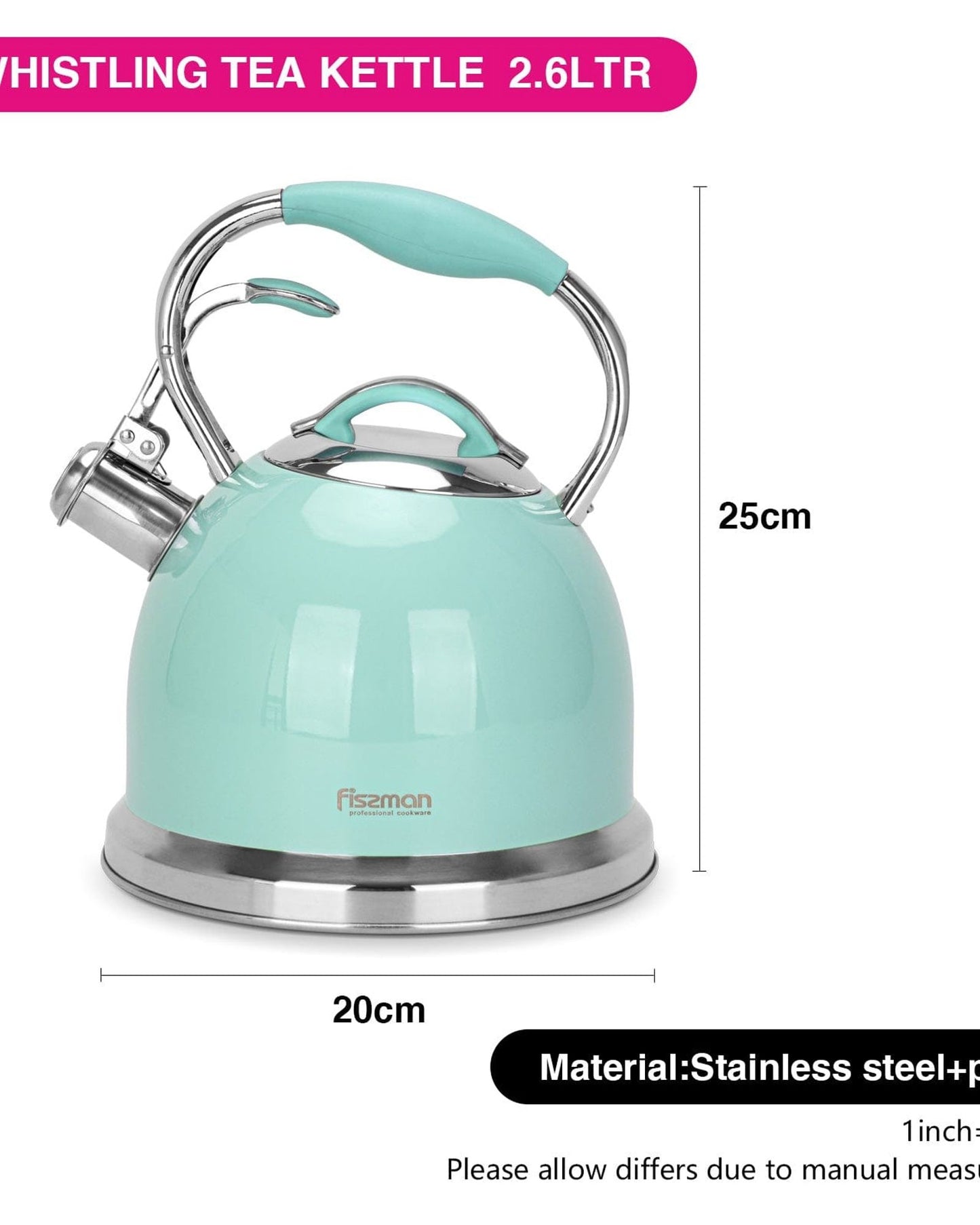 Fissman Whistling Kettle Felicity Aquamarine 2.6L
