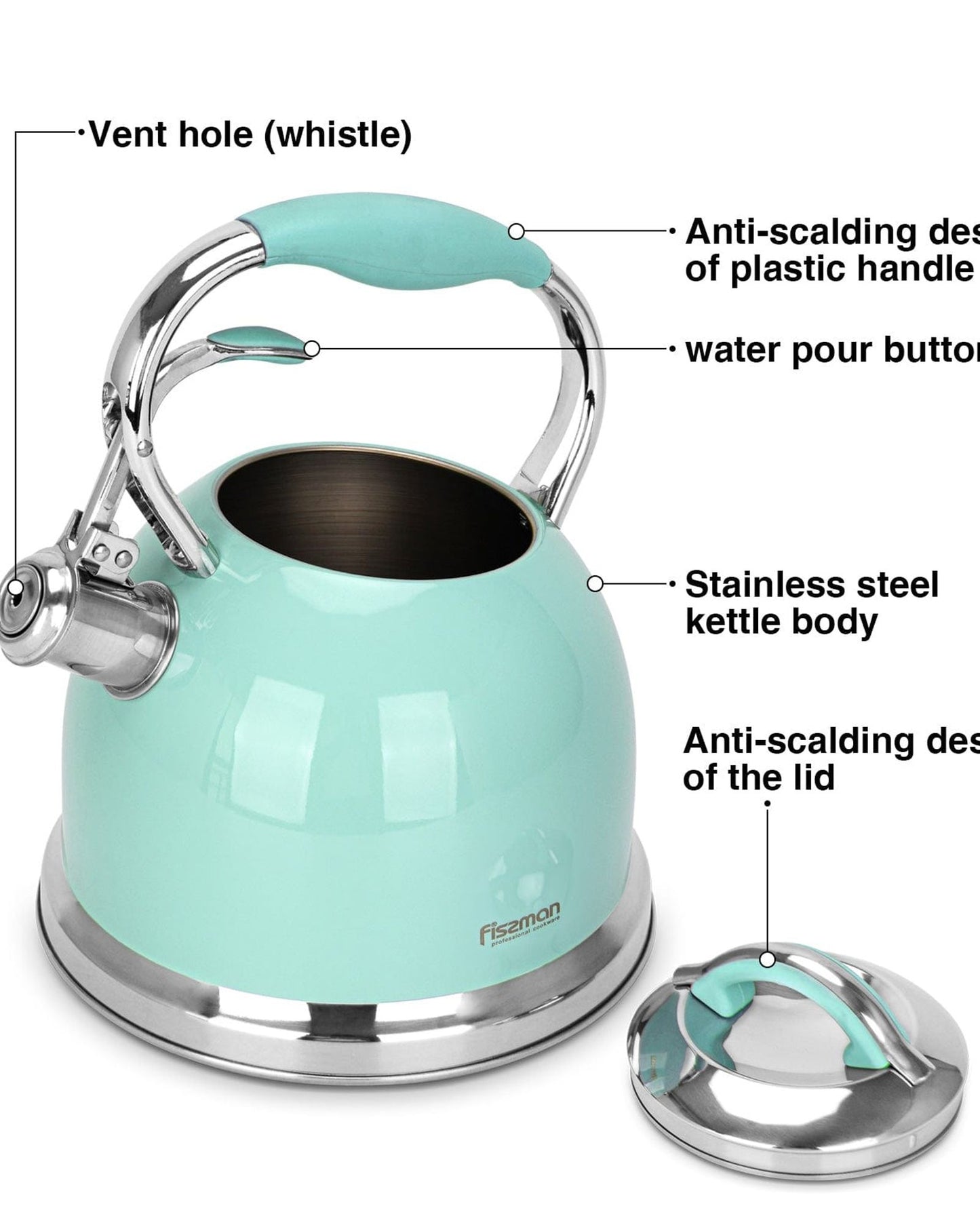 Fissman Whistling Kettle Felicity Aquamarine 2.6L