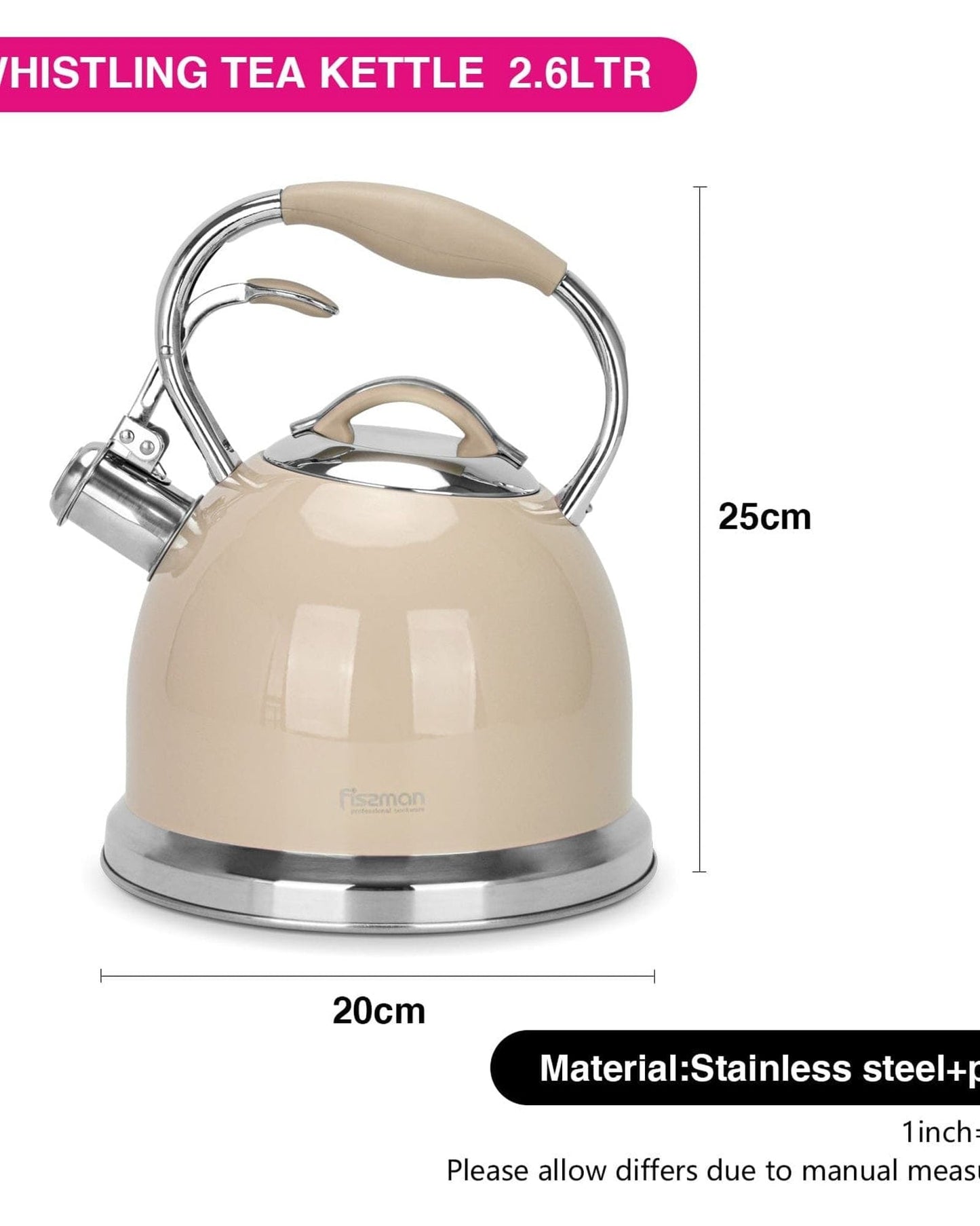 Fissman Whistling Kettle Felicity Coffee 2.6L
