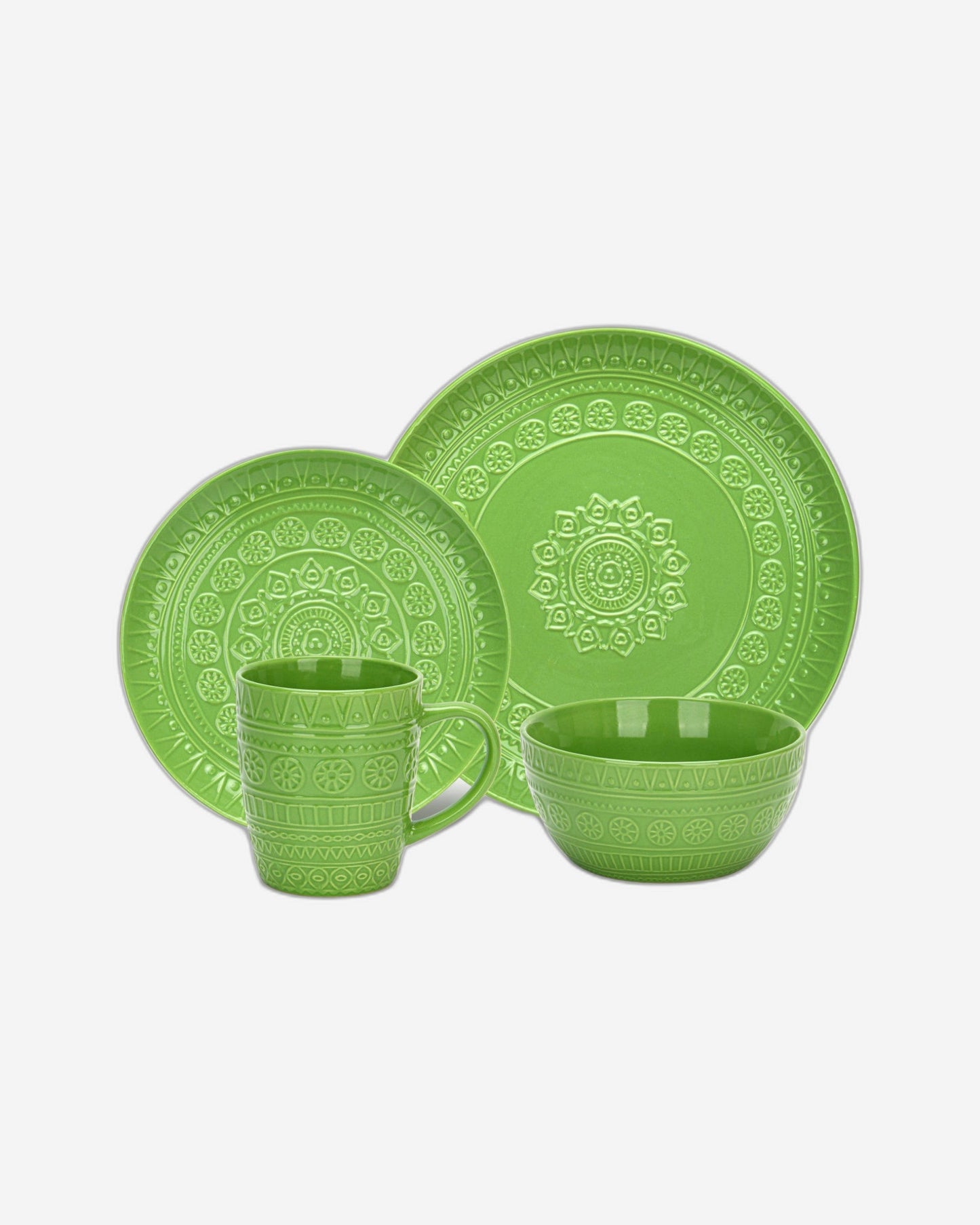 Fissman Dinnerware Motif Ceramic Green 16Pc