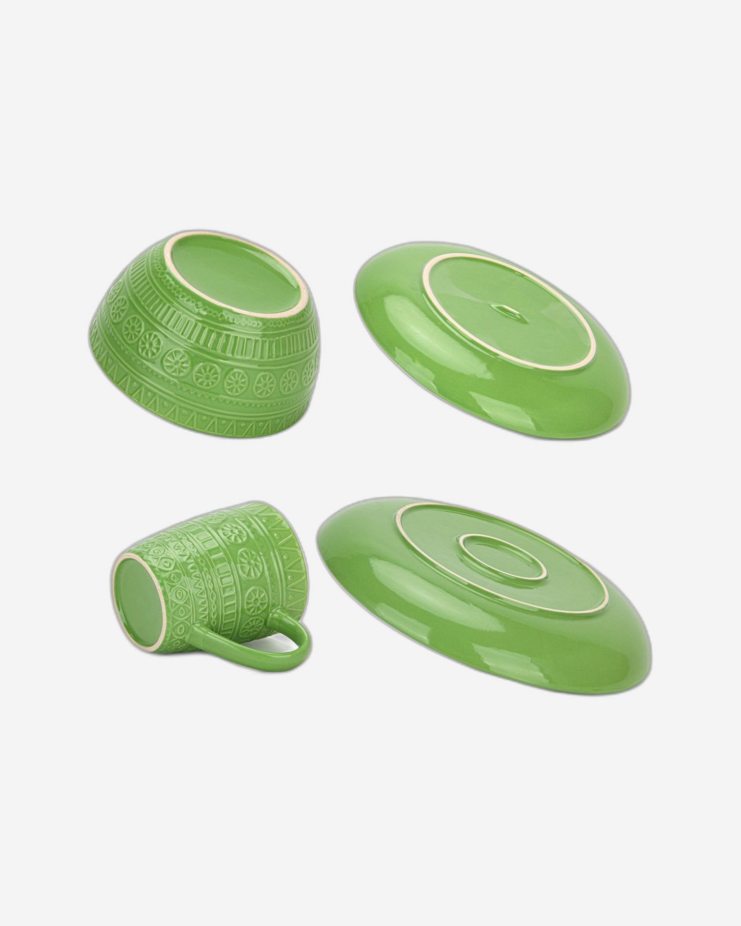 Fissman Dinnerware Motif Ceramic Green 16Pc