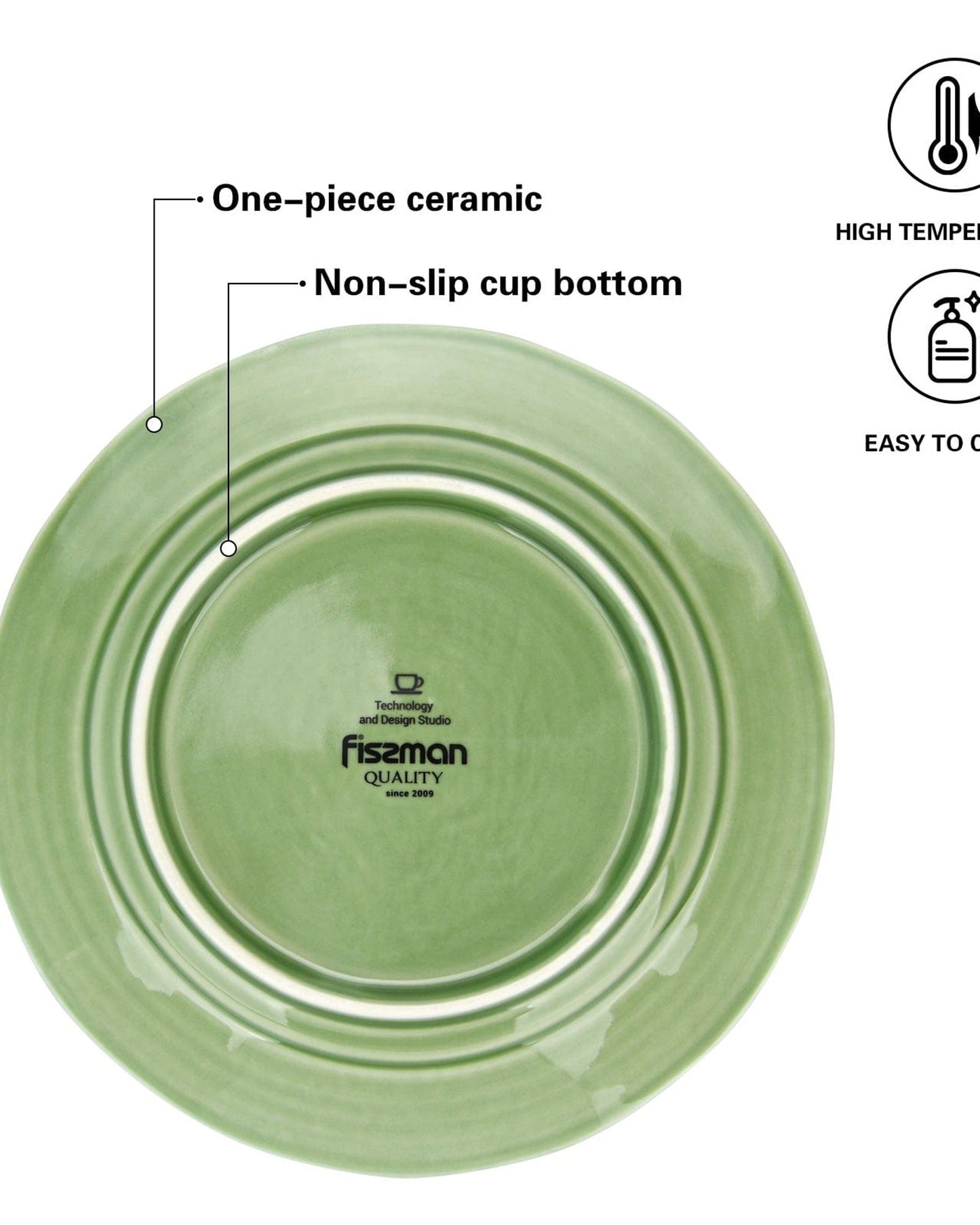 Fissman Plate Ceramic Green