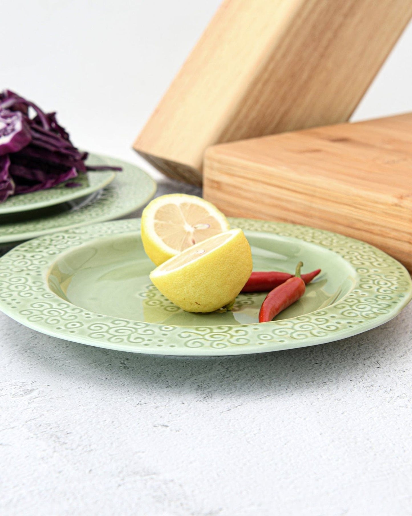 Fissman Ceramic Plate Green 23cm