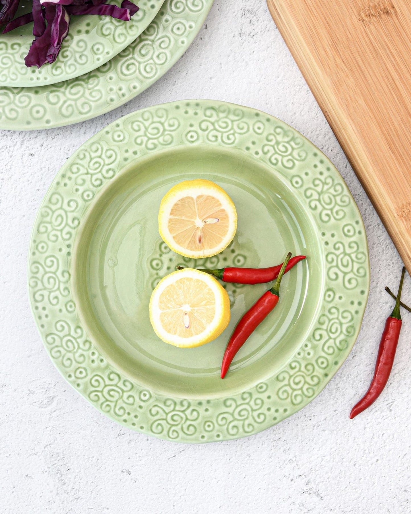 Fissman Ceramic Plate Green 23cm