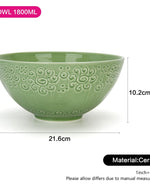 Fissman Ceramic Bowl Green 21.6cm