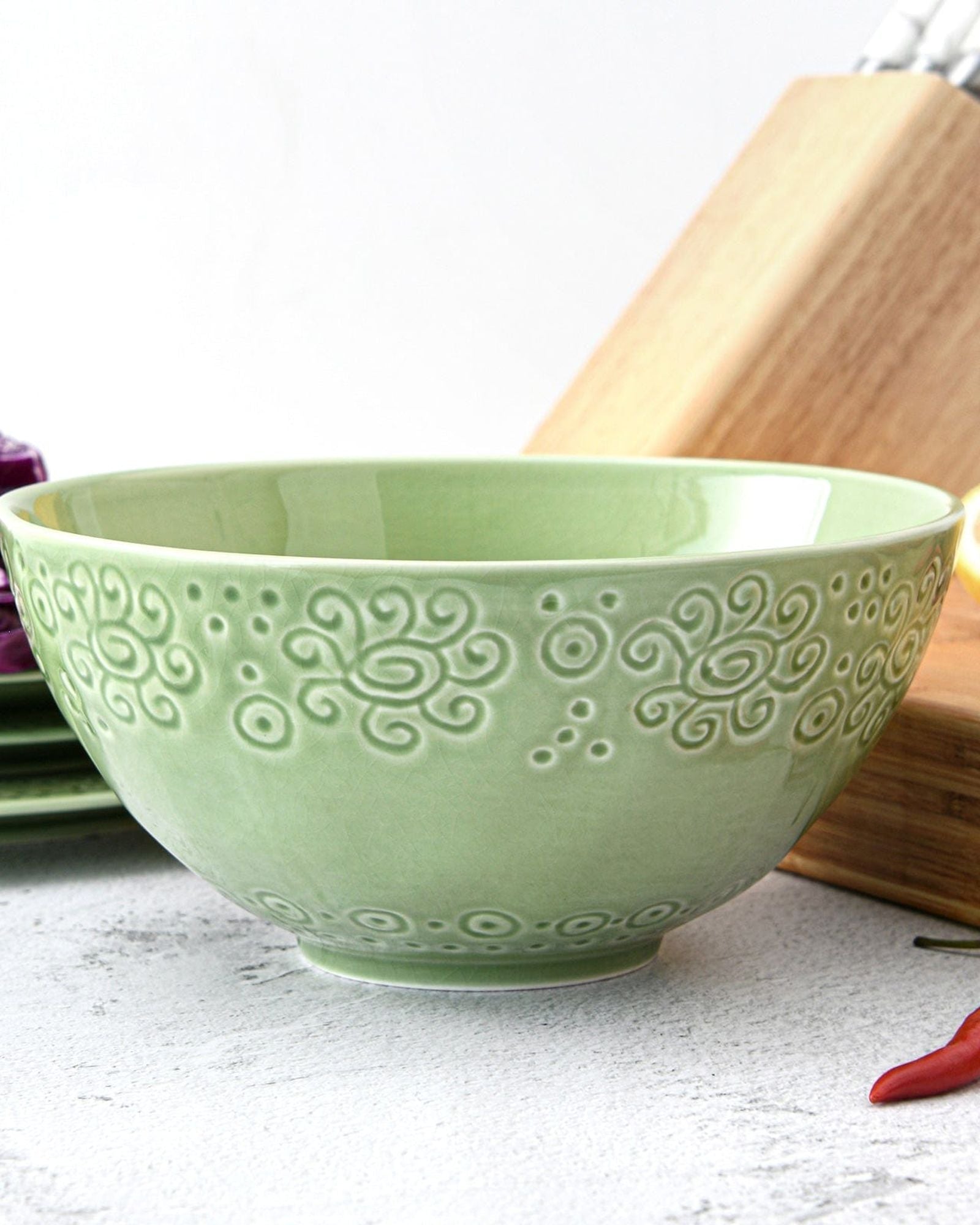 Fissman Ceramic Bowl Green 21.6cm