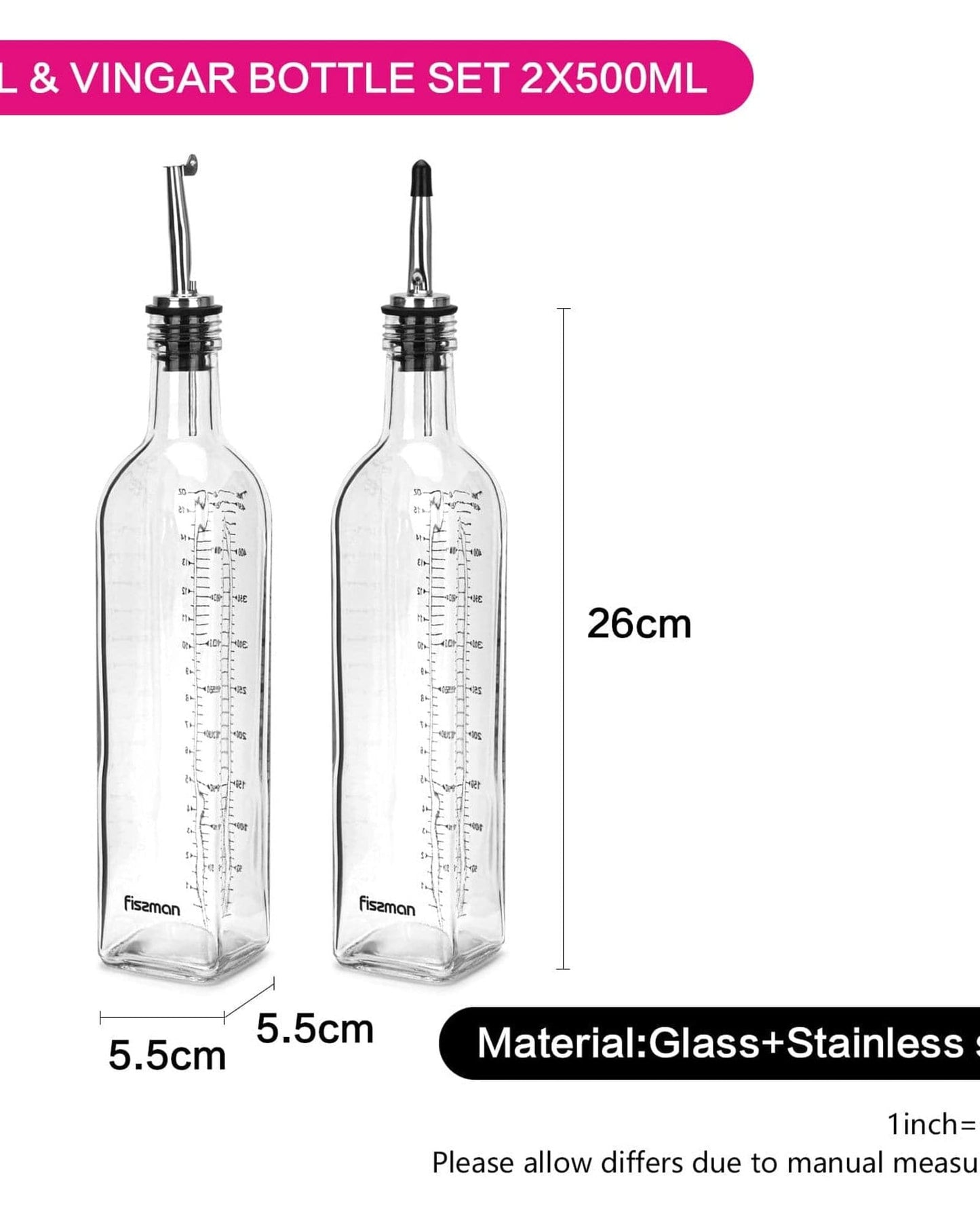 Fissman Cruet Bottle Multicolour 2Pc