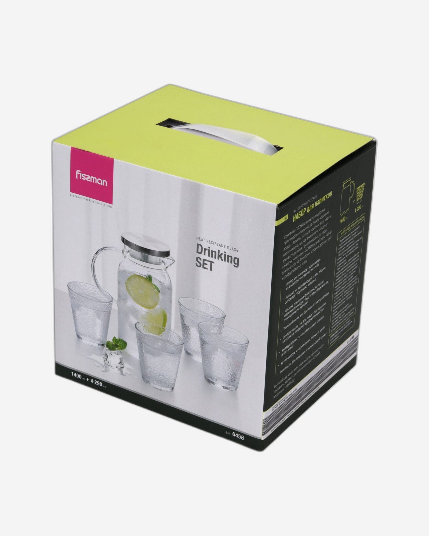 Fissman Jug & Cup 1400ml + 4Pc 290ml