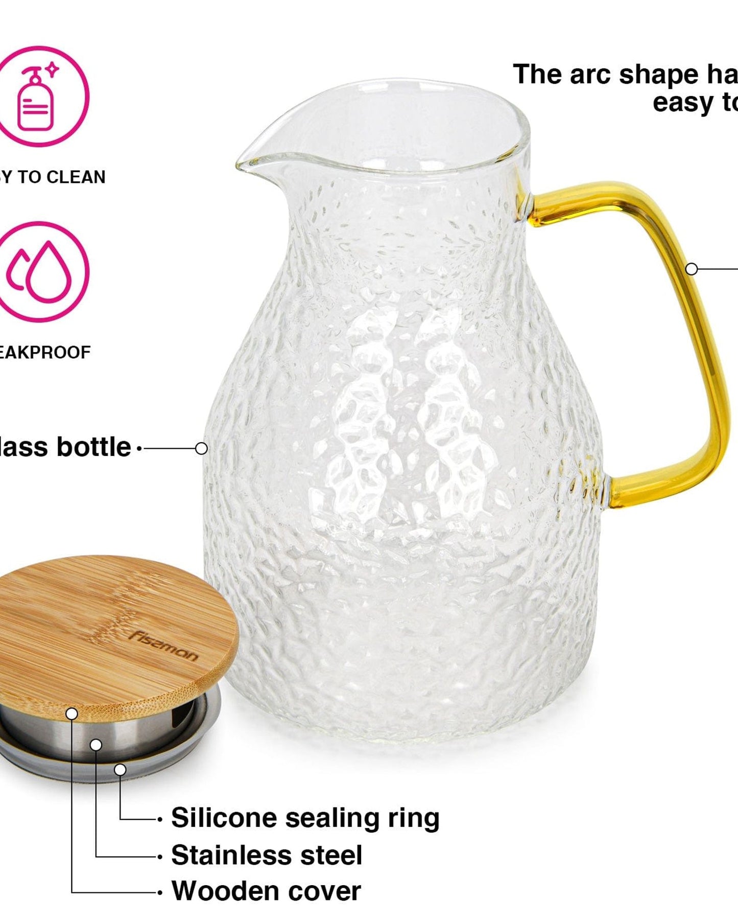 Fissman Jug 1500ml With Filter (Borosilicate Glass)