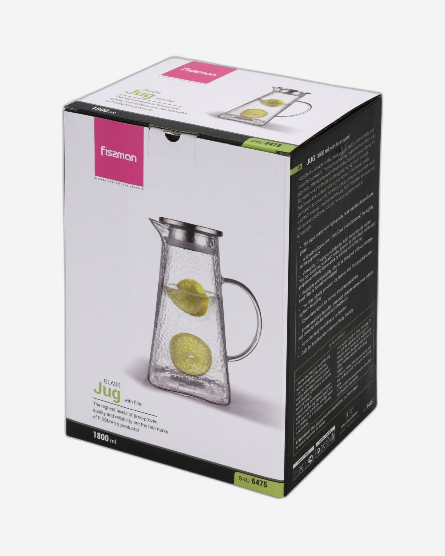 Fissman Jug 1800ml With Filter (Borosilicate Glass)