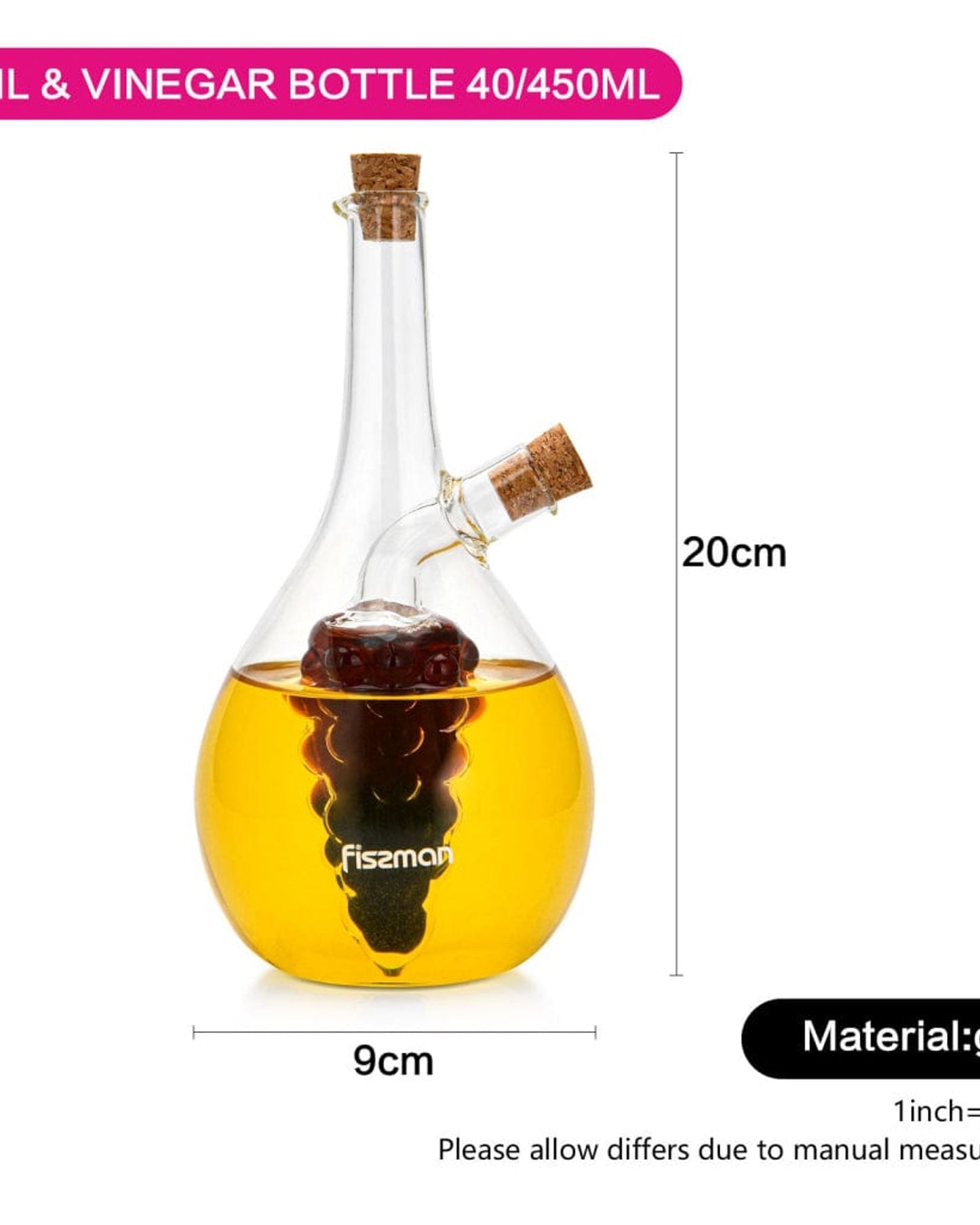 Fissman Oil & Vinegar Bottle 2-In-1 450ml