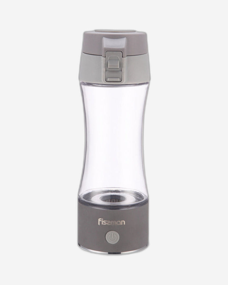 Fissman Portable Hydrogen Rich Water Generator Rechargeable With USB Ionizer Hydrogen Shaker Water Bottle 320ml Grey