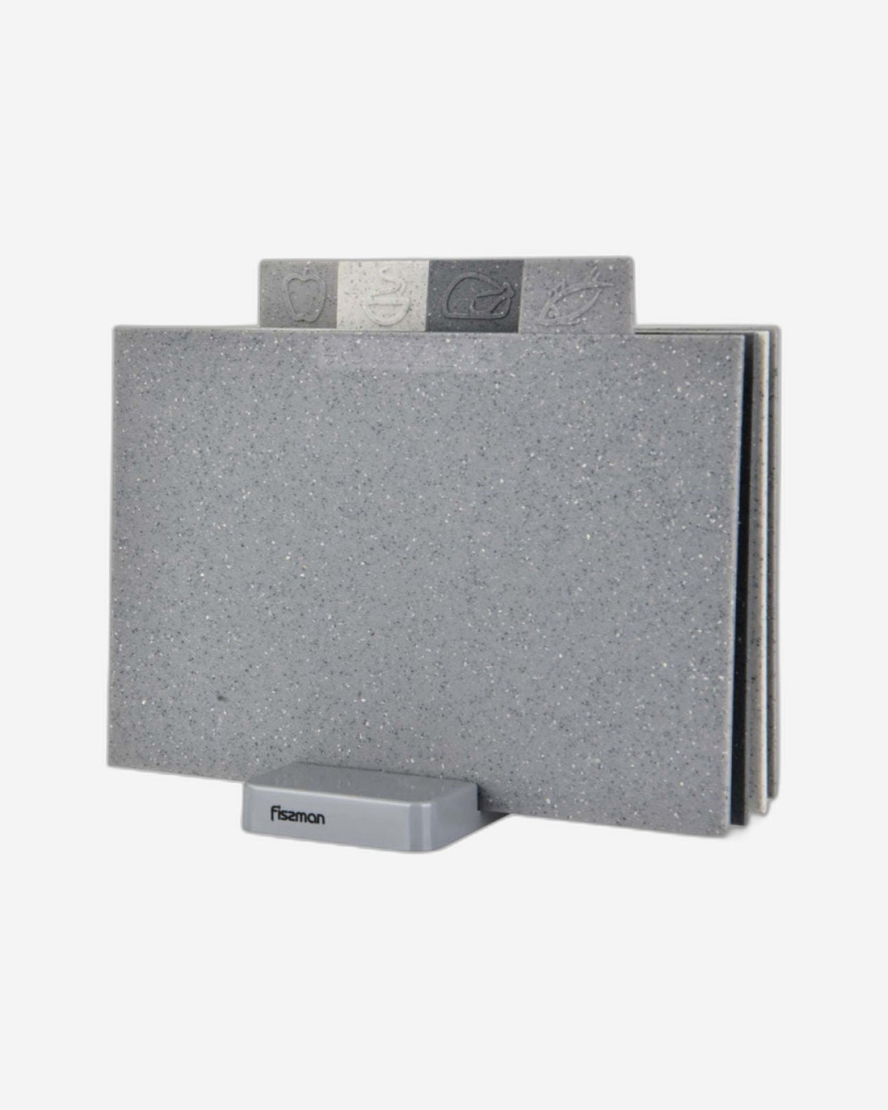 Fissman 5-Piece Index Cutting Board Set Four Chopping Board And One Stand Multicolor 29cm