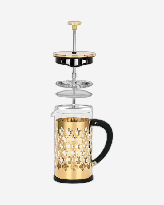 Fissman French Press Coffee Maker Borosilicate Glass AMADO Series Gold/Black 600ml