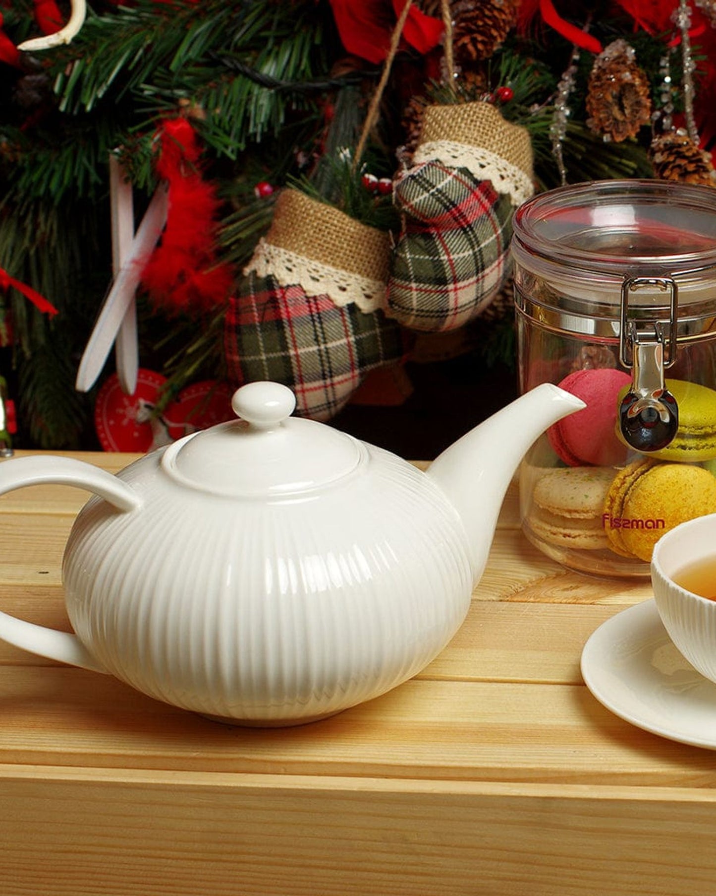 إبريق شاي فيسمان إليجانس بورسلين أبيض 1000 مل