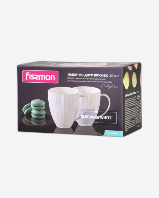 Fissman Set Of 2 Mugs ELEGANCE WHITE 400 Ml (Porcelain)
