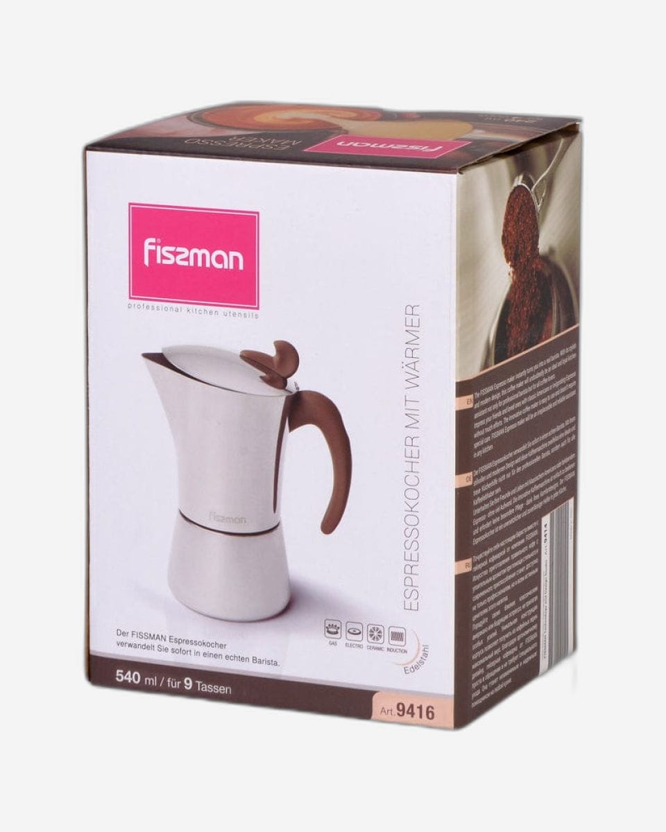 Fissman Espresso Stovetop Silver/Brown 540ml