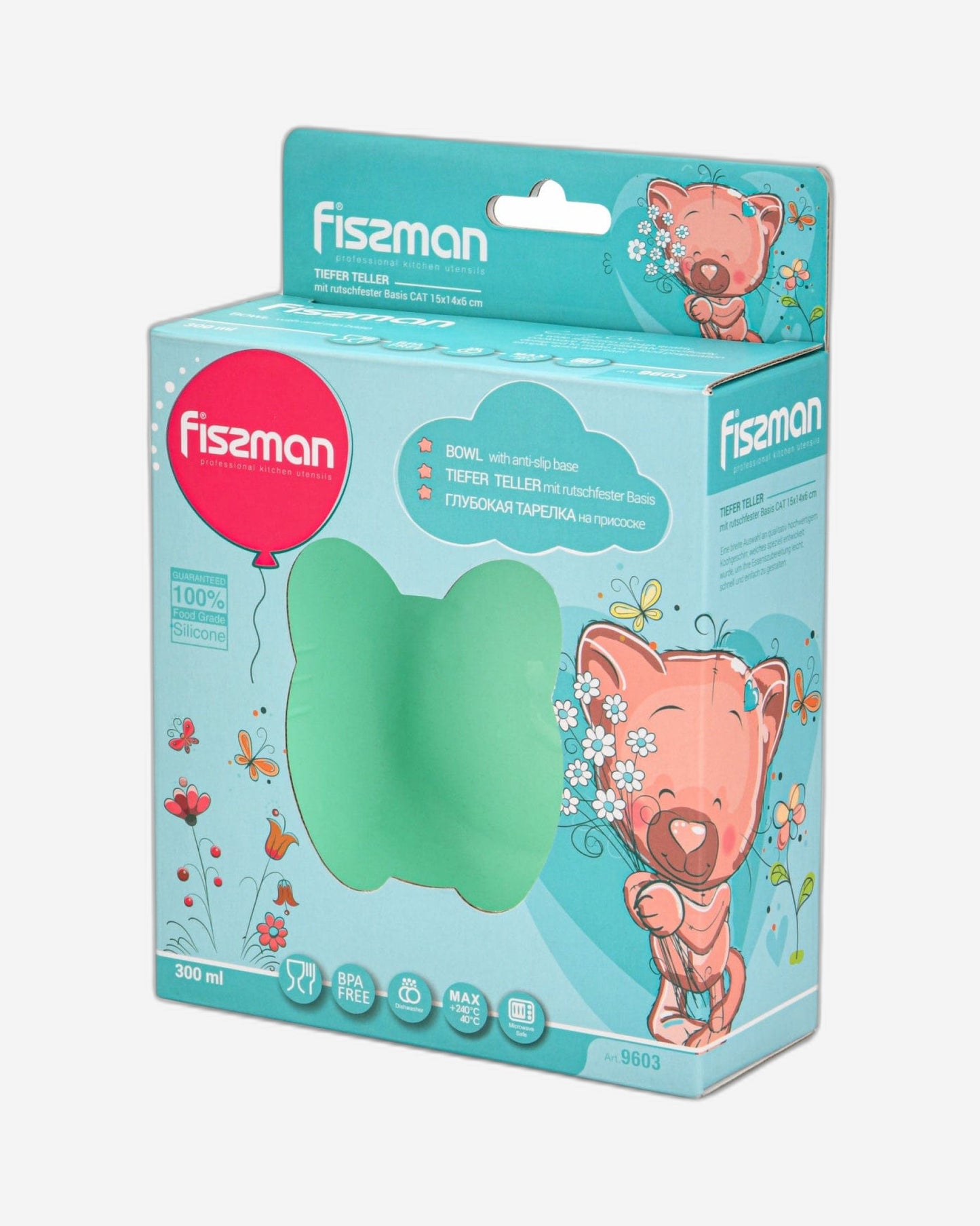 Fissman Bowl Kitty Design Green