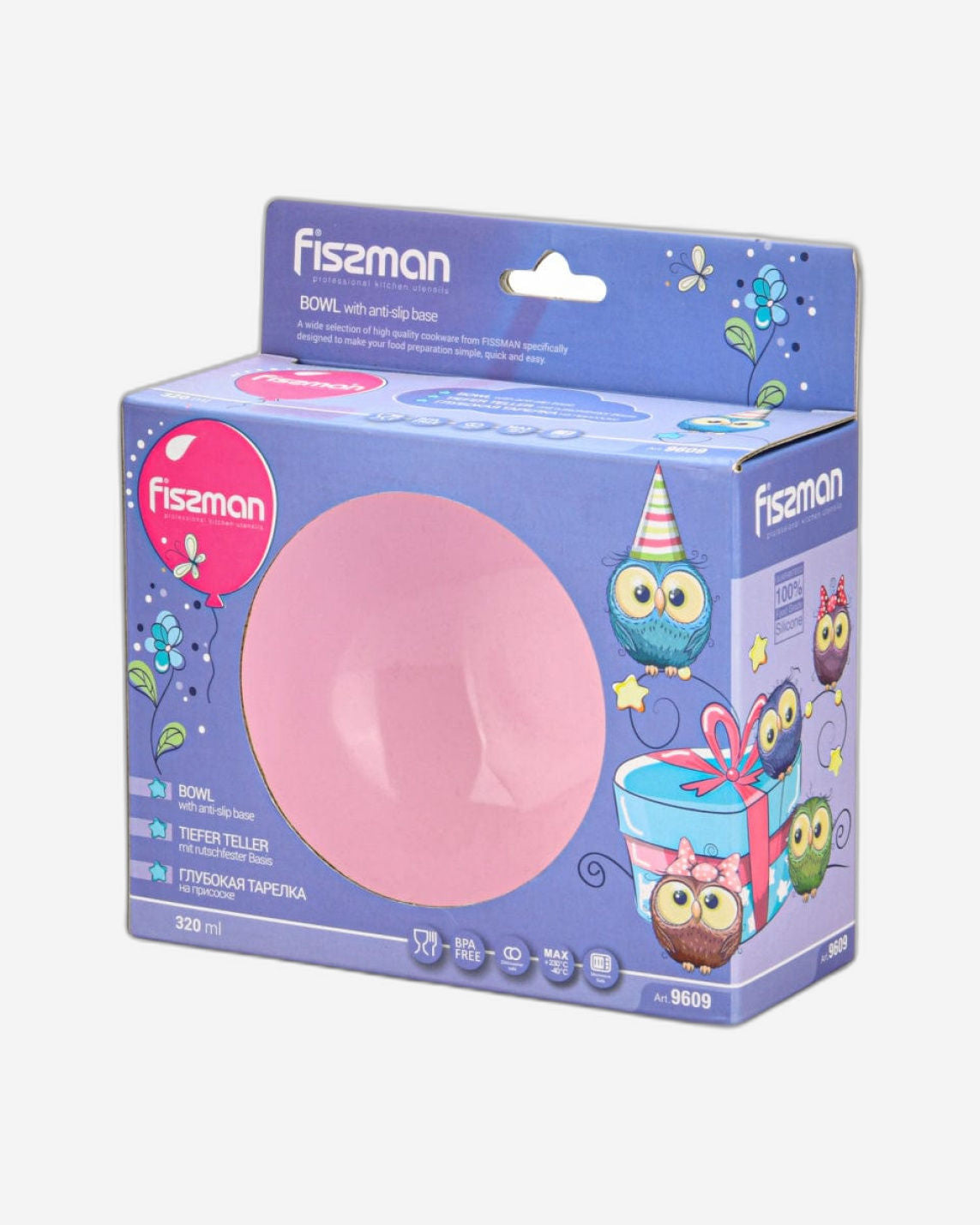 Fissman Silicone Bowl For Kids Pink 320ml