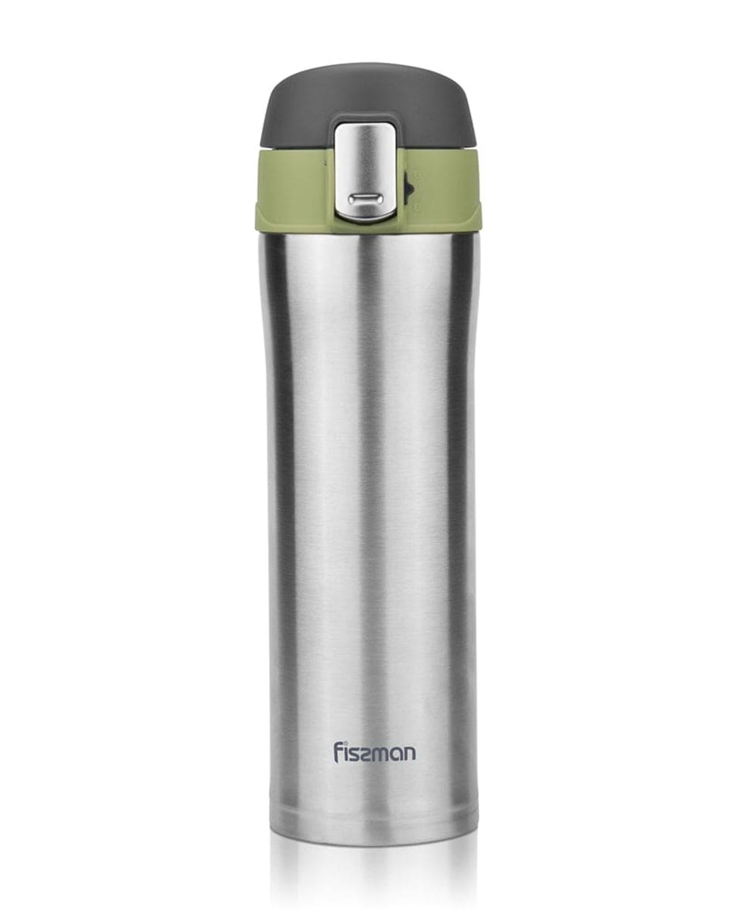 Fissman Double Wall Vacuum Water Bottle Green/Black/Silver 420ml