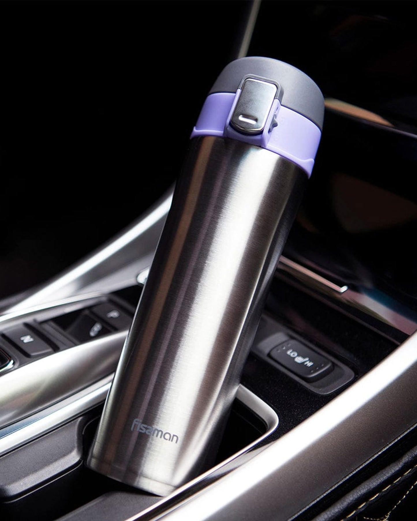 Fissman Water Bottle Silver/Purple/Black