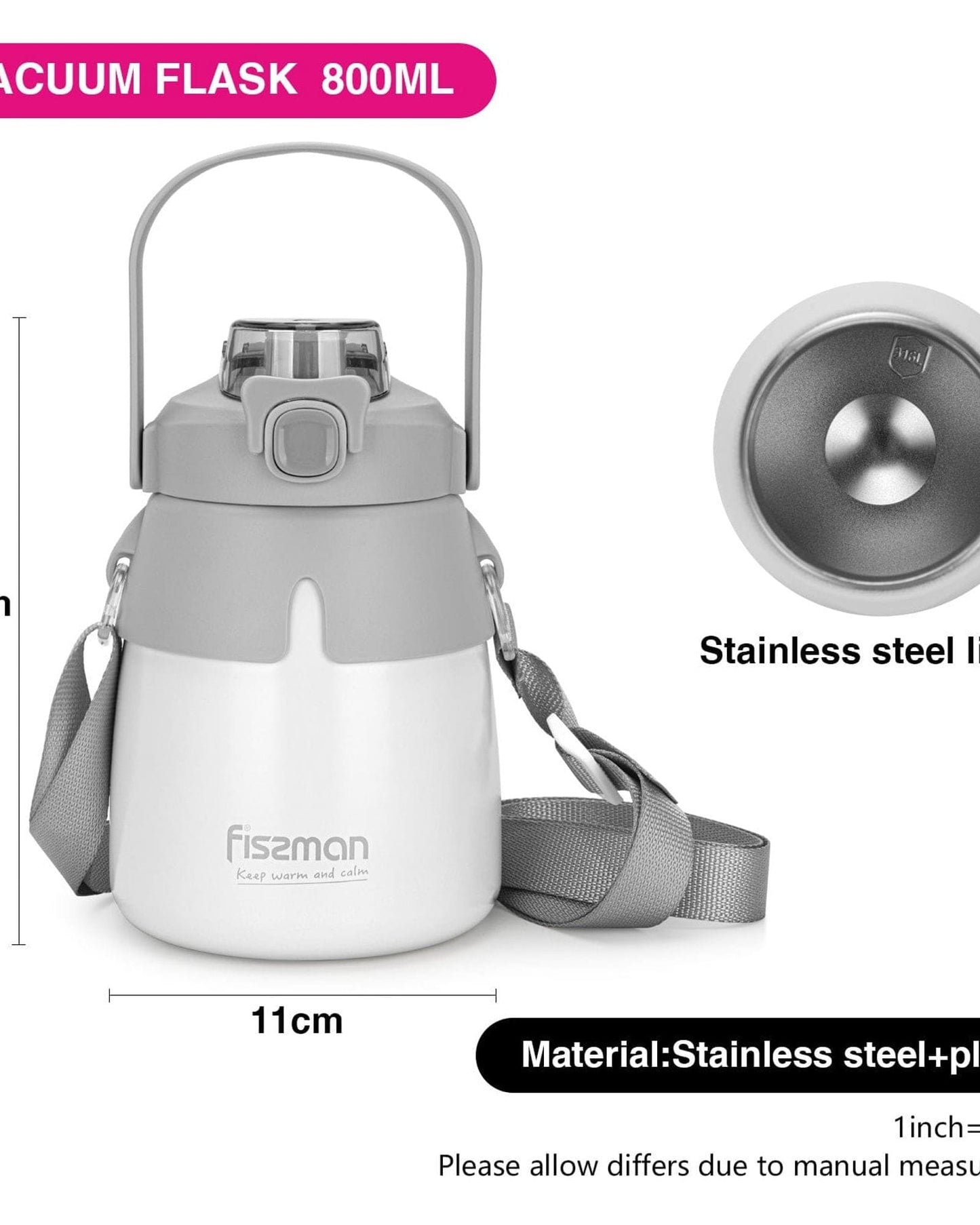 Fissman Vacuum Flask Gray 800ml