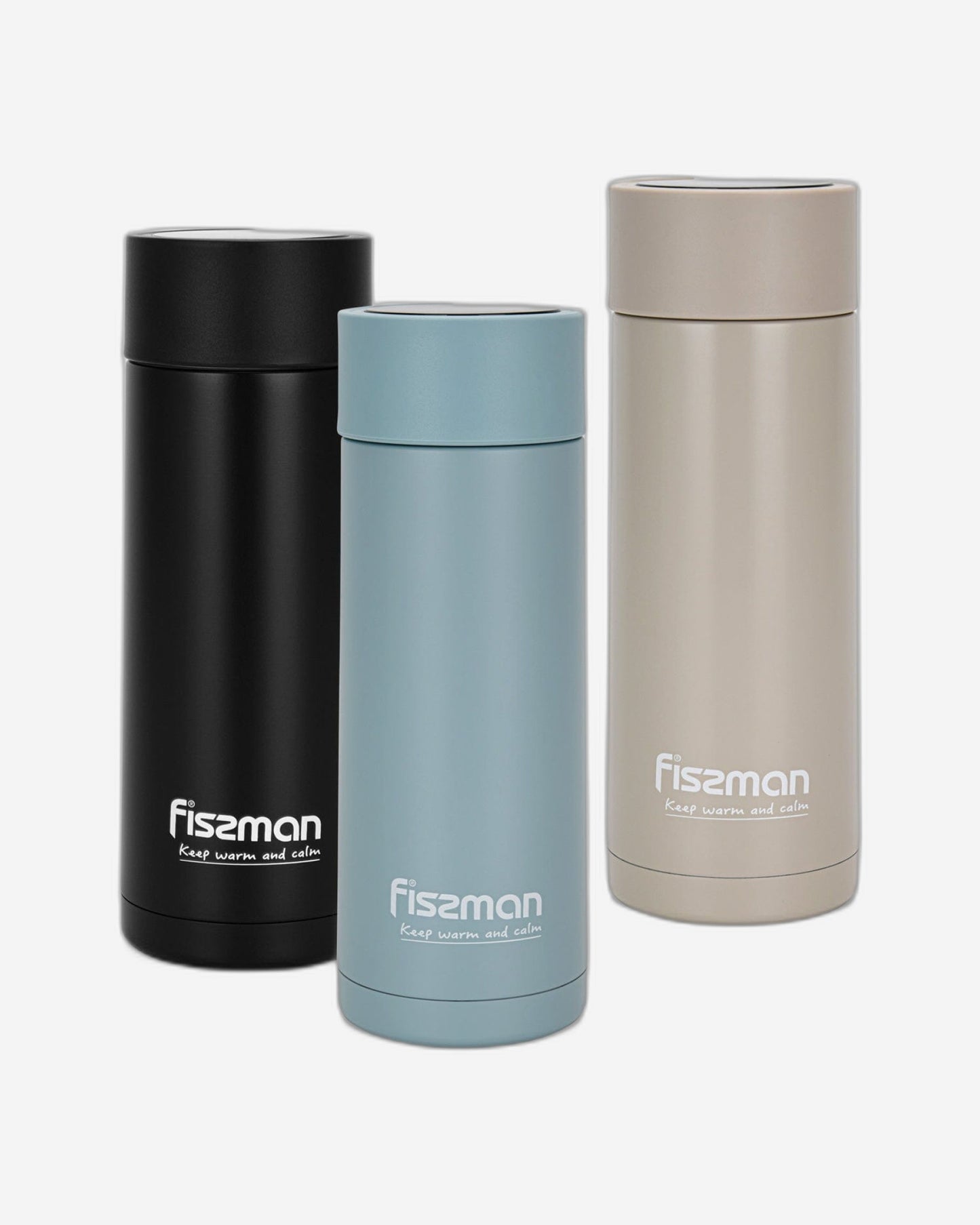 Fissman Double Wall Vacuum Flask 390ml Beige (Stainless Steel)