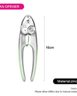 Can Opener with Zinc Alloy and Secure Grip Luminica Series Green