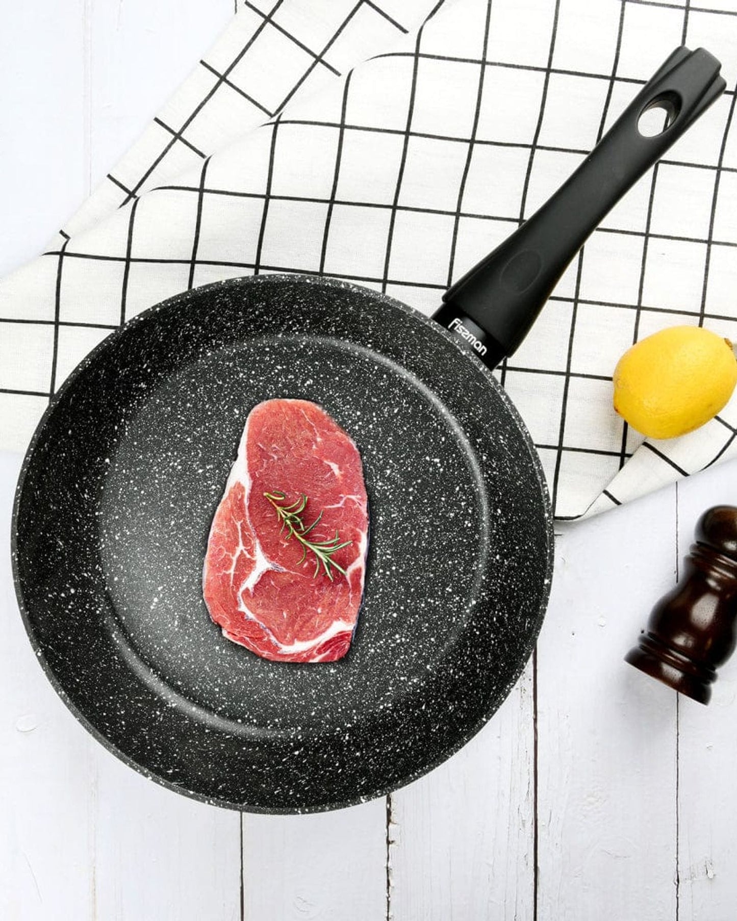 Fissman Deep Frying Pan Fiore Black 26cm