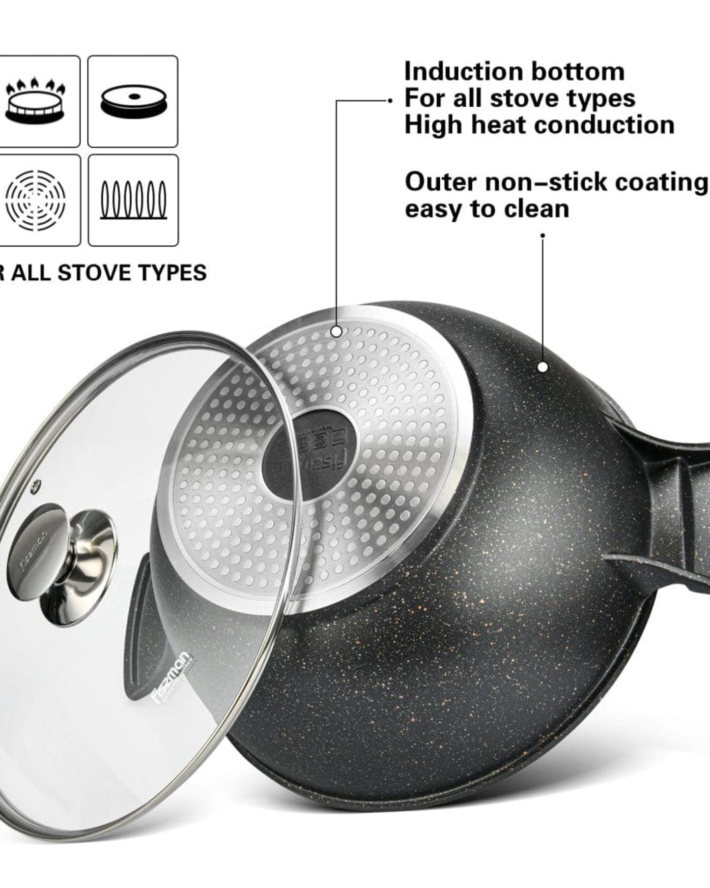 Fissman Stockpot Grande Aluminum Black 30cm