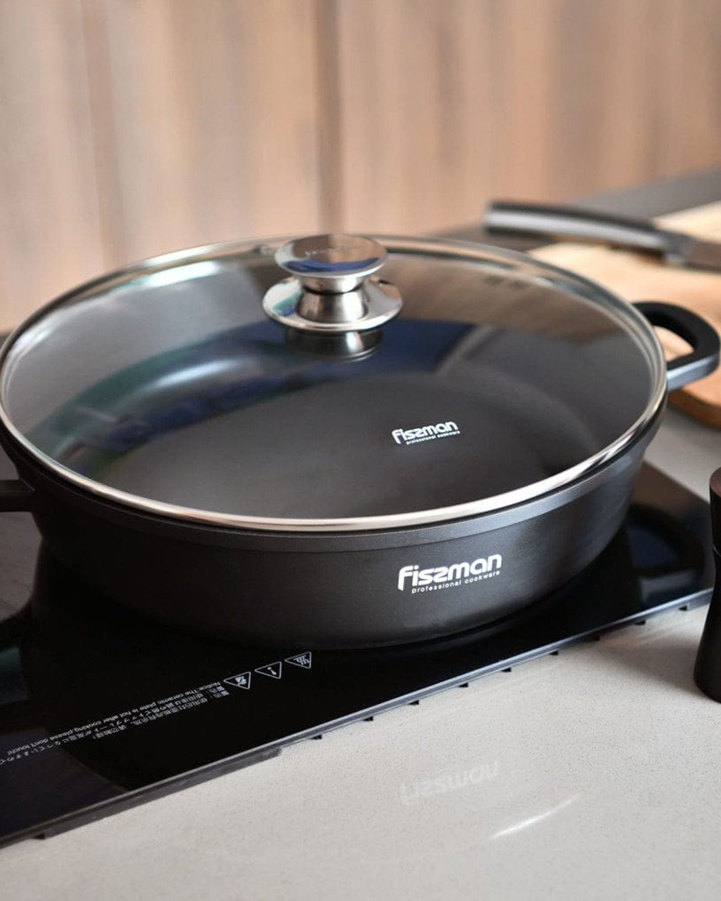 Fissman Casserole Greta Aluminum Black 28cm