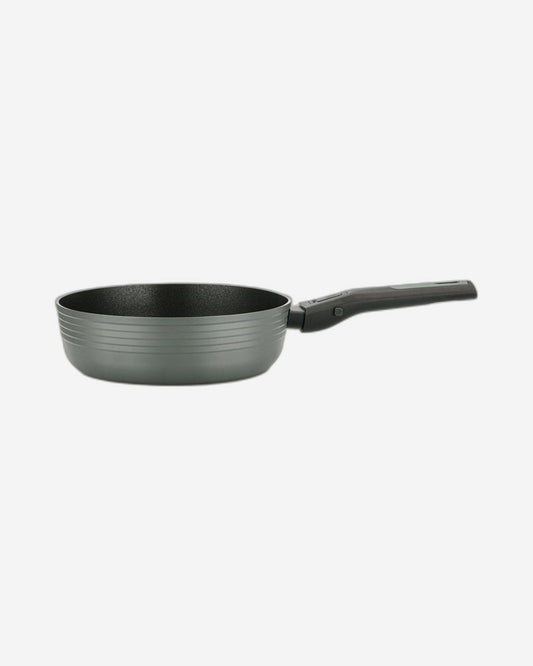 Fissman Deep Frying Pan With Detachable Handle Brilliant Series Aluminum With Induction Bottom And Professional Non Stick Coating Xylanplus Green 28x7.5cm