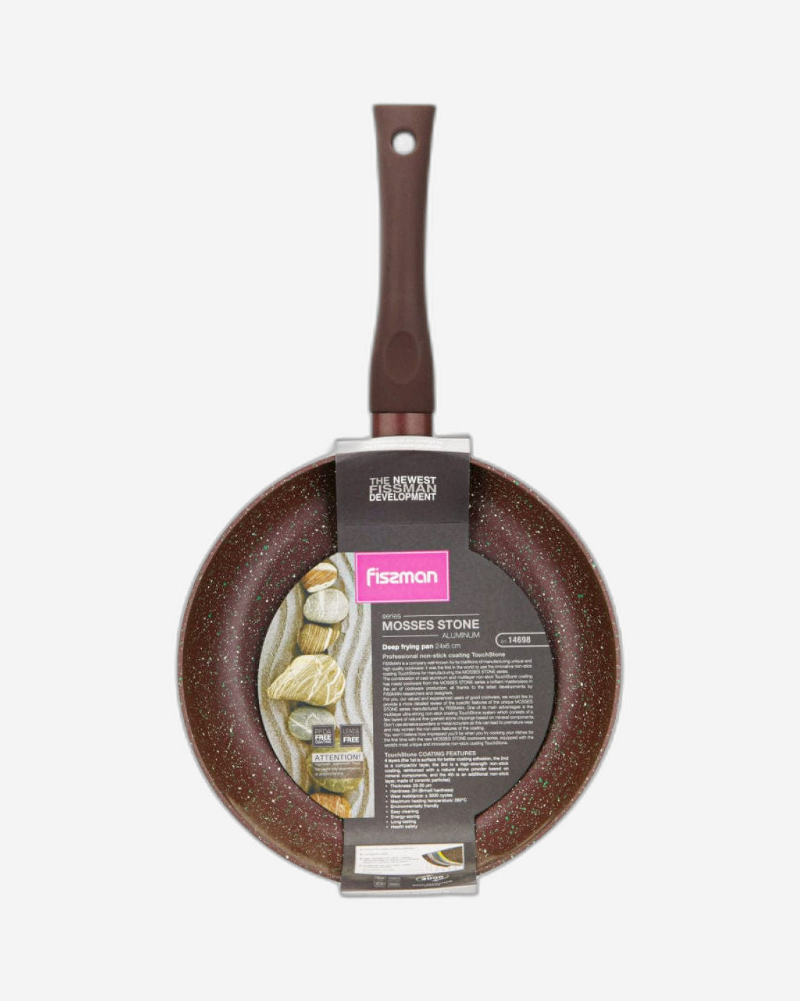 Fissman Deep Frying Pan Mosses Stone Brown 24cm